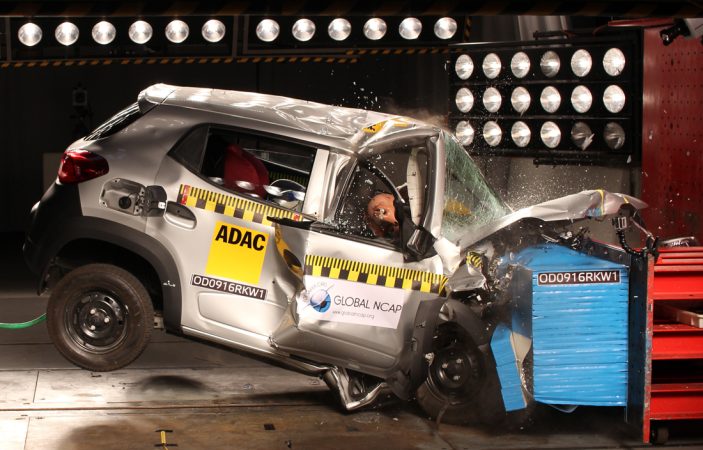 Renault Kwid při crash testu, zdroj: Global NCAP